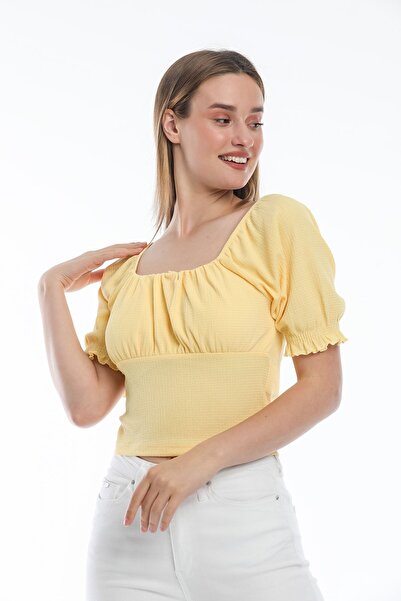 Kallisto Bluză galbenă Gimped / Wide Fit