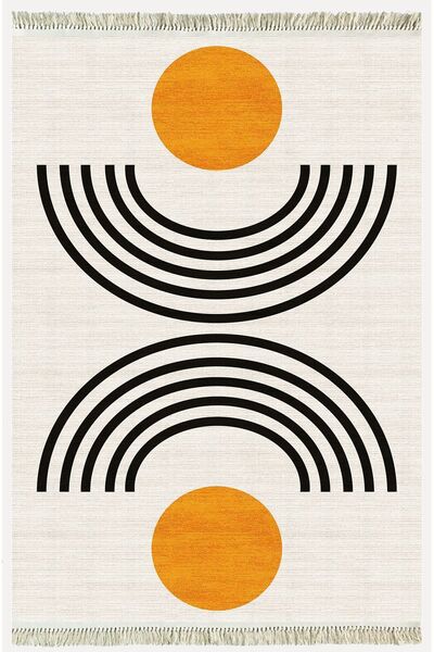 kilim home Covor kilim din bumbac, cu model geometric în nuanțe crem, decorat...