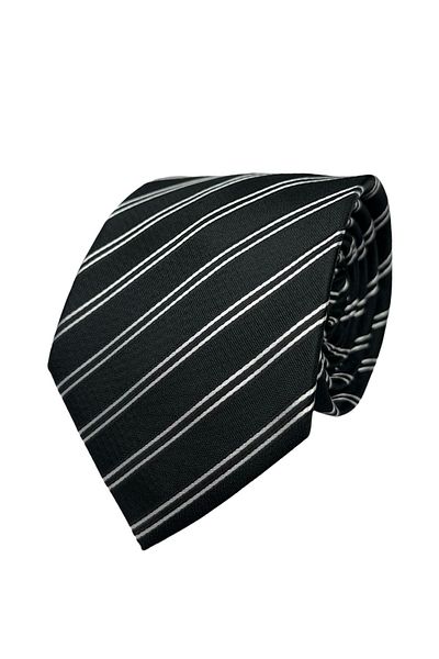 1001 Kravat Black Striped Necktie Men