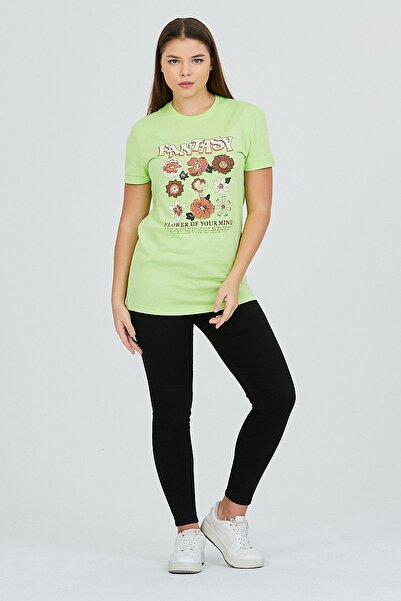 Kallisto Ανοιχτό νέον διπλό μανίκι βαμβακερό βασικό