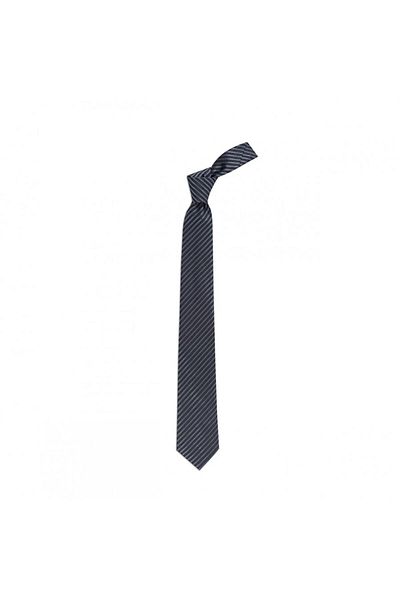 1001 Kravat Black Striped 7.5 cm Wide Silk Tie