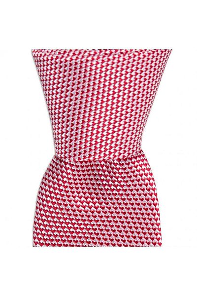 1001 Kravat Red Patterned 6 cm Wide Silk Tie