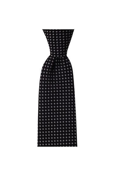1001 Kravat Black Patterned 8 cm Wide Tie
