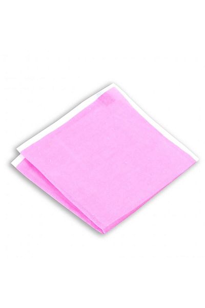 1001 Kravat Light Pink Colored Linen Pocket Handkerchief in 33x33 cm Sizes