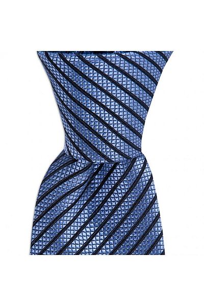 1001 Kravat Blue Striped 8 cm Wide Silk Tie