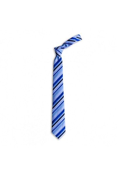 1001 Kravat Blue Striped Silk Tie 7.5 cm Wide