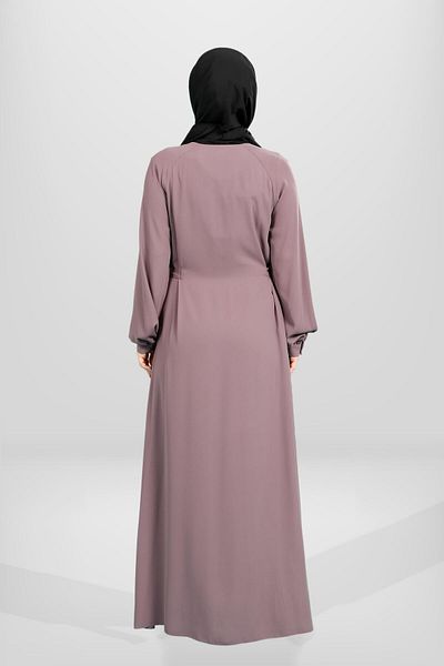 Beyza Dusty Rose Color με φερμουάρ Tie-Up Ferace 3915