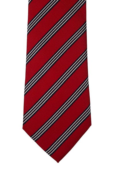 1001 Kravat Red and White Striped Tie