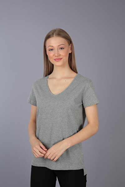 Kallisto Πλεκτό μπλουζάκι από 100% βαμβακερό λαιμόκοψη