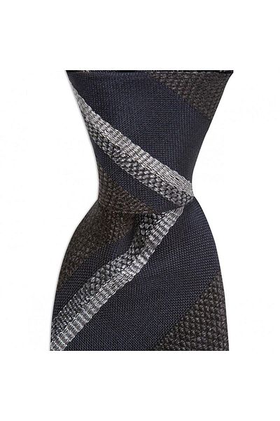1001 Kravat Navy Blue Colored 8 cm Wide Wool Silk Blended Tie
