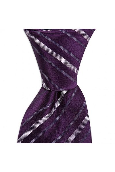 1001 Kravat Purple Striped 8 cm Wide Silk Tie