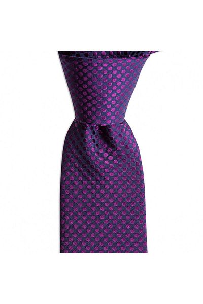1001 Kravat Purple Patterned 7.5 cm Wide Silk Tie