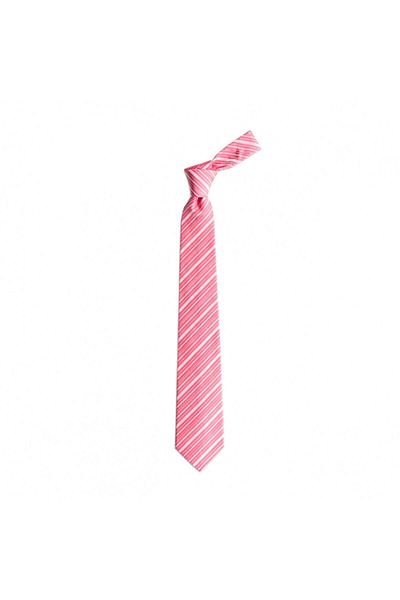 1001 Kravat Salmon Color Striped 8 cm Wide Silk Tie