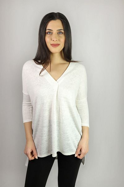 Kallisto V-Neck Ecru Tunic