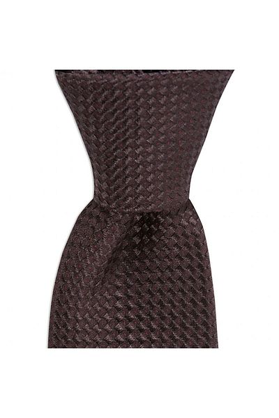 1001 Kravat Brown Patterned 7.5 cm Wide Silk Tie