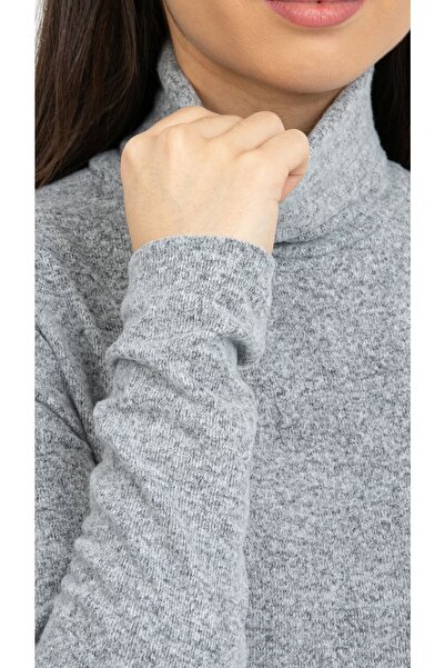 Kallisto Πλεκτή μπλούζα με γκρι μελανζέ ζιβάγκο