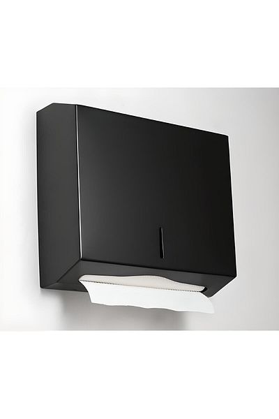 Maxiflow Θήκη για χαρτοπετσέτα Z Fold 400 Wc Διανομέας χαρτιού Μαύρο Z Fold 400 Θήκη για χαρτοπετσέτες Επιτοίχια