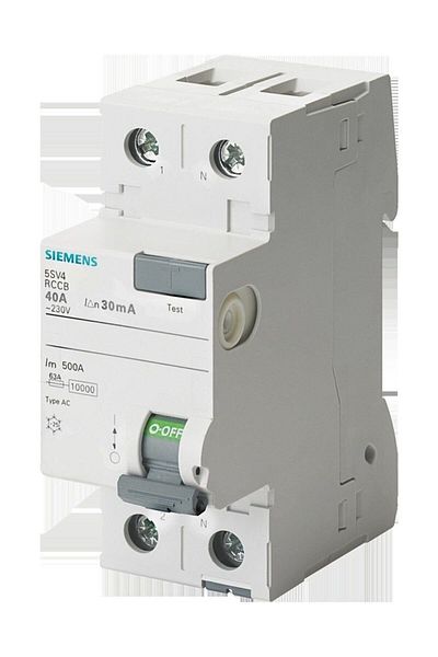 Siemens 5sv4314-0 40a 30ma 230v (phase+neutral) Residual Current Protection Relay