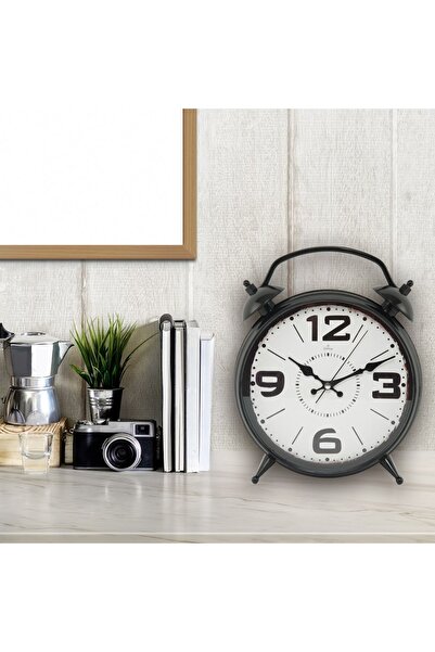 Genel Markalar Şık 31 cm Siyah Dekoratif Masa Saati D-300-3