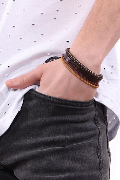LABALABA MEN'S COMBINED LEATHER BRACELET