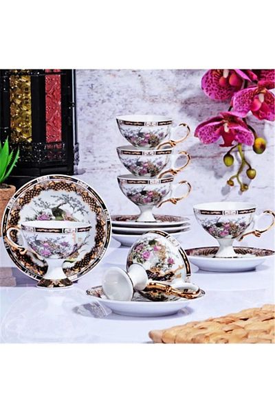 Kosova Gsa-55 Porcelain Footed Cup Set of 6