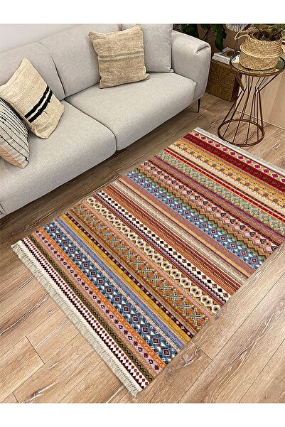 kilim home Cotton Serisi Multy Tonlarında Antika Esitme Desenli Dekoratif Dok...