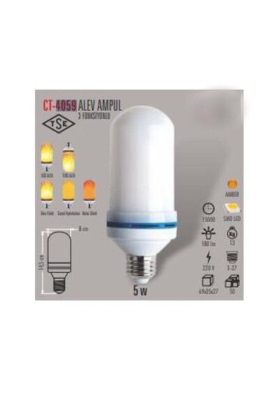 Cata Alevli Led Ampul 5w Amber Renk Ct-4059 Ct-4059