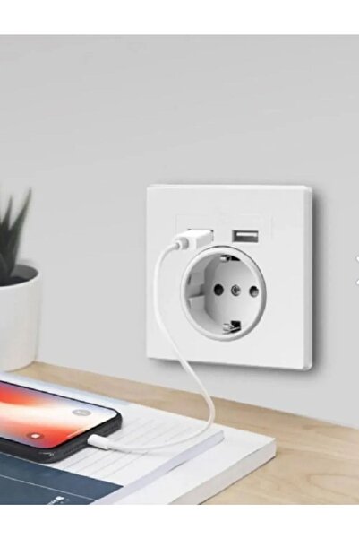 Cata Ct-3004 Çita Sıva Altı Topraklı Priz, Çift Usb Lı Hızlı Sarj Özellikli