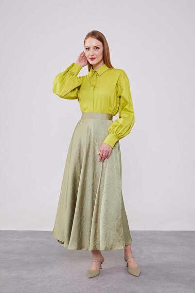 Levidor Fusta verde din satin verde