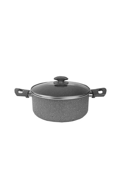 Mehtap Gray Granite Deep Pot 24 cm.