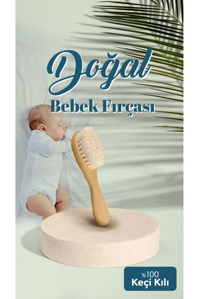 Doğal Keçi Kılı Büyük Boy Bebek Fırçası