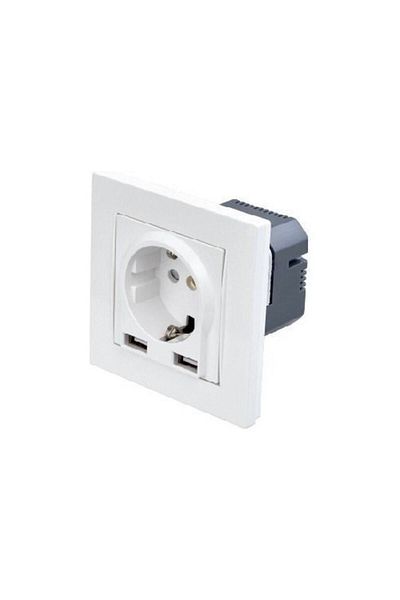 Cata Ct-3004 Cheetah Recessed Grounded Socket (2 USB Fast Charging)
