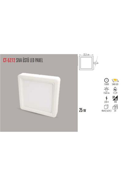Cata Ct-5272 25w/6400k AlmS.ü Led Luminaire Square (white)