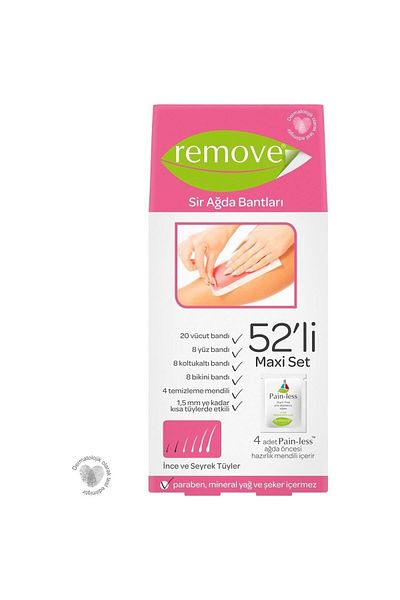 remove مجموعة أشرطة شمع Sir& مكونة من 52 قطعة للبشرة الحساسة-Semih Erdem-