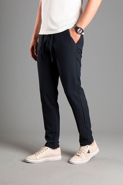 ZEKİ ÖZER Navy Blue Linen Men's Trousers