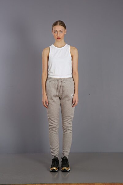 Kallisto Μπεζ βαμβακερό παντελόνι Melange με 3 κλωστές