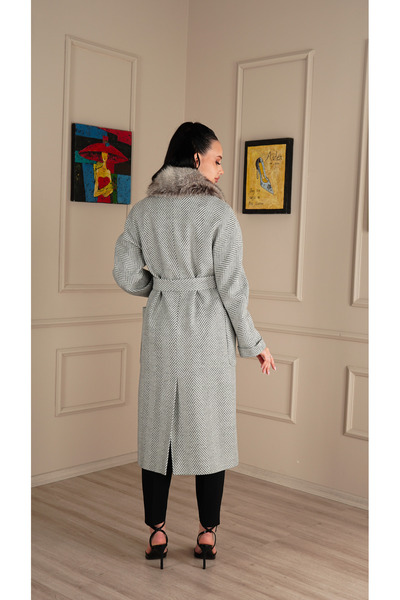 KENT Bathrobe Model - With Belted Waist and Cap, 32413-BL-Ş-N