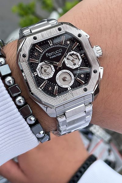 Ferrucci New Season Steel Cord Men's Wrist Watch and Bracelet Gift