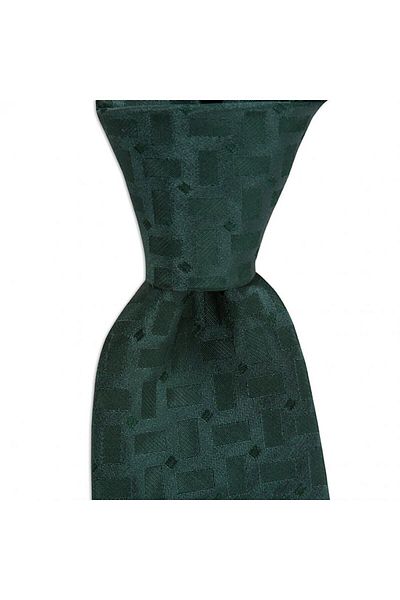 1001 Kravat Green Patterned 8 cm Wide Silk Tie