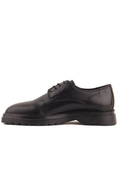 iskarpino Men's Daily Casual Shoes - Black Genuine Leather, Lace-up