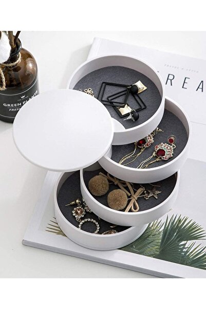 HOMENIVA 4 Tiers Rotatable Cylinder Jewelry Organizer, Multi-Purpose Jewelry ...