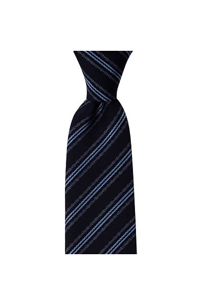 1001 Kravat Navy Blue Striped 8 cm Wide Tie