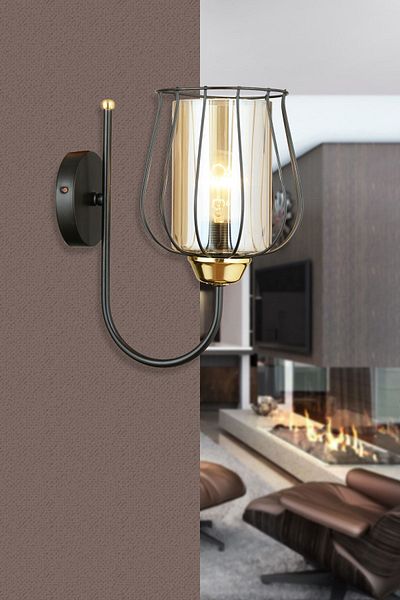SONSUZ AYDINLATMA&AVİZE Black Nora Upward Facing Modern Sconce