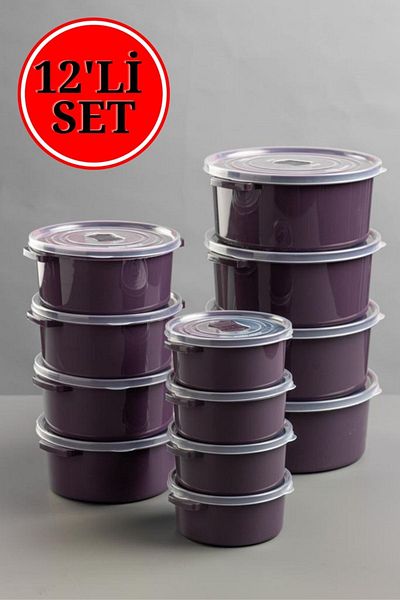 Nesto Home 12-Piece Microwave and Deep Freezer Usable Click Lid Storage Container Set Round