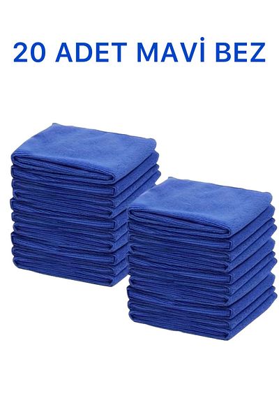MCK Plus 20pcs 40x40 Kitchen Floor Bathroom Cleaning Cloth - Microfiber Towel Cloth, Blue Color