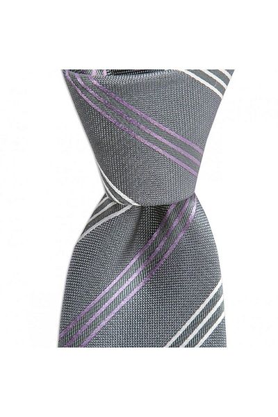 1001 Kravat Men's Light Gray Striped 7.5 cm Wide Silk Tie