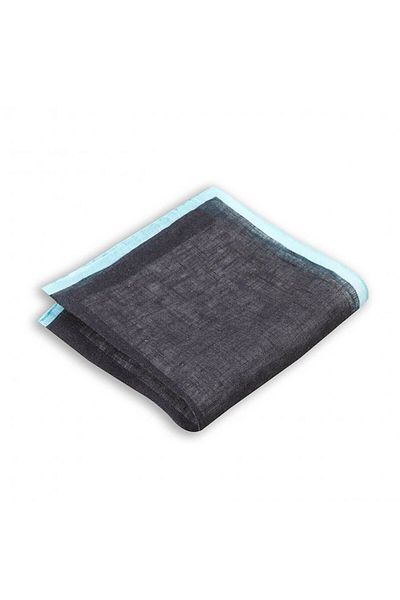 1001 Kravat Navy Blue Colored Linen Pocket Handkerchief in 33x33 cm Sizes