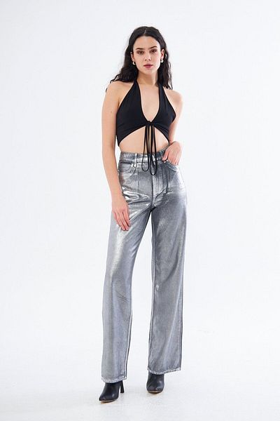 Kutaf Silver Leaf High Waist Jeans