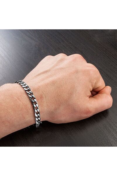 Rupen Kraft Non-Tarnish Silver Model Unisex Bracelet - Chain Pod (20 Cm)