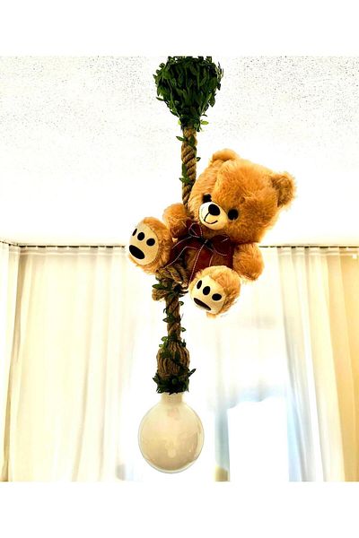 Tiny Desing Accessorıes Rope Chandelier Baby and Children's Room - Teddy Bear
